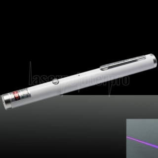5mW 405 nm láser púrpura rayo láser puntero Pen con cable USB blanco
