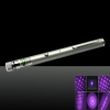 5-en-1 5mW 405nm Violet faisceau laser USB Pen pointeur laser avec un câble USB et Laser Heads Argent