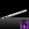 5-em-1 5mw 405nm Laser roxo Laser Beam USB Pointer Pen USB com cabo e Laser cabeças brancas