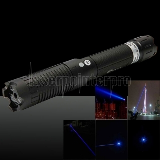 1500mW 473nm portatile ad alta luminosità a punto singolo modello Blu Penna puntatore laser con batteria e caricatore nero