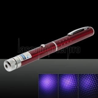 Motif 1mw 405nm étoilée bleue et Pointeur Laser Light Purple Nu Pen Rouge