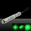 1MW 532nm estrelado Pattern Laser verde ponteiro caneta com Cinco Laser Heads Prata