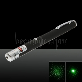 532nm 1mW Green Beam Light Starry Rechargeable Laser Pointer Pen with 4pcs Laser Heads Black