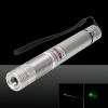 150mW 532 nm verde fascio di luce messa a fuoco regolabile Tailcap interruttore ricaricabile dritta Laser Pointer Pen Argento