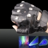300mW 532nm / 405nm Grün & Lila Hellfarbstrudel Licht Stil wiederaufladbare Laser-Handschuh Schwarz Größe frei