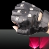 400mW 650nm Dual Rotlichtfarbstrudel Licht Stil wiederaufladbare Laser-Handschuh Schwarz Größe frei