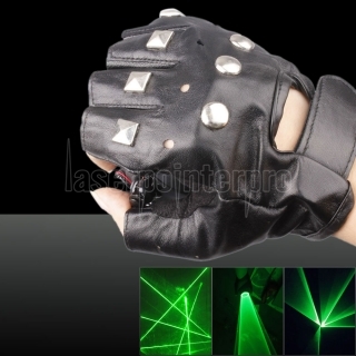 400mw 532nm Dual Green Light Color Swirl Light Style Rechargeable Laser Glove Black Free Size