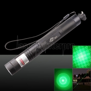 200mw 532nm Green Beam Light 6 Starry Sky Light Styles Laser Pointer Pen with Bracket Black