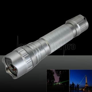 5mW 532nm Green Beam Light Single-point Laser Pointer Pen Silver 501B