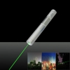 LT-0885 532nm 5mW Estilo Verde luz de la viga solo punto de luz independiente cristalina de plata lápiz puntero láser