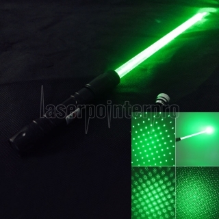 300mW 532nm Light Green Starry Sky Estilo Laser Pointer com Laser Sword (Black)