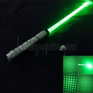 300mW 532nm Light Green Starry Sky Laser Pointer estilo com Laser Sword (Silver)