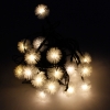 MarSwell 20-LED-gelbes Licht-Kugel-Form-Solar-Weihnachten Dekorative Schnur-Licht