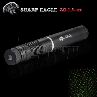 SHARP EAGLE ZQ-LA-02 5mW 532nm/650nm Green & Red Light Starry Sky Style Waterproof Aluminum Laser Pointer Black