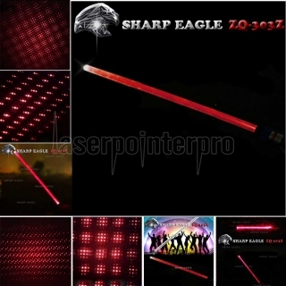 SHARP EAGLE ZQ-303Z 200mW 650nm Red Light Cigarette alumínio impermeável e Matchstick Isqueiro Laser Espada Negra