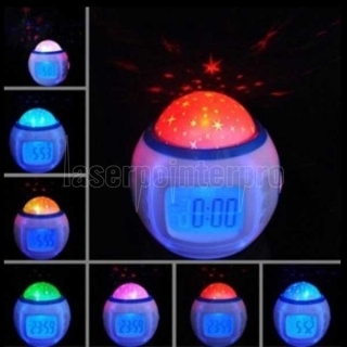 LT-8888 Multifunctional Multi-color Light Calender Clock Thermometer Projection Stage Light