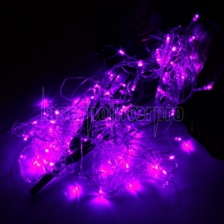10M 100 LED Festivals de Noël Modes de travail Décoration 8 Light Purple Waterproof guirlande lumineuse (prise standard US)