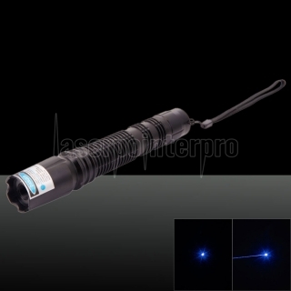 5000mW 450nm blaues Licht Zoombare Dimmbare Edelstahl Zigarettenanzünder Laserpointer Schwarz