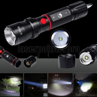 UKing ZQ-X984 5000LM 5 modos de foco à prova d'água portátil lanterna preta