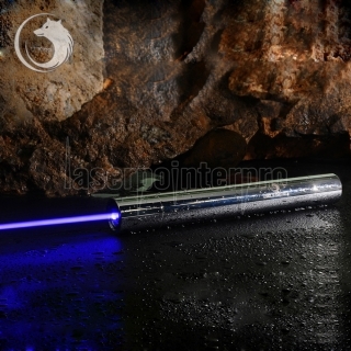 Uking ZQ-15B 8000mW 445nm Blue Beam 5-em-1 Zoomable High Power Laser Pointer Pen Kit de prata