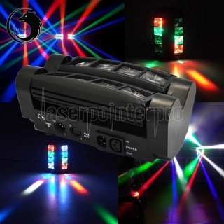 UKing ZQ-B20A 85W 8-LED 4-em-1 RGBW Light Master-slave Controle de som Automatic Stage Light Black