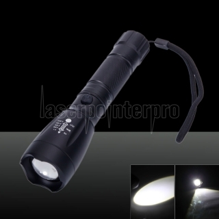 Tocha de Lanterna Recarregável LED 2200LM com Carregador UK Plug Preto