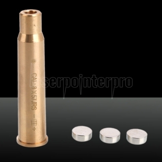 650nm Cartridge Red Laser Bore Sighter Laser Pen 3 x LR41 Batteries Cal: 8*57JRS Brass Color