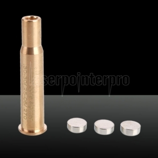 650nm Cartridge Red Laser Bore Sighter Laser Pen 3 x LR41 Batteries Cal: 30-39WIN Brass Color