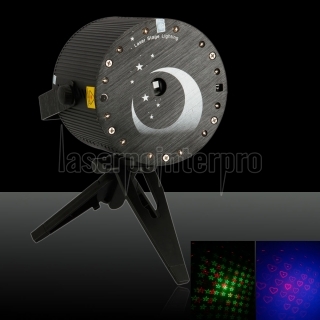 XL-05 110V-240V Mini Red & Green Laser Voice-control Stage Laser Light Black