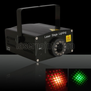 D011 110V-240V Mini Red & Green Laser La commande vocale étape lumière laser noir