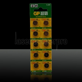 10Pcs GP LR44 A76 1.5V Alkaline Button Cell Batteries