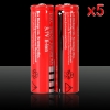 5pcs 3,7V 3000mAh Ultrafire 18650 Li-Ionen-Akku Red