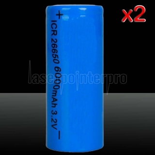 Batería 2pcs UltraFire 6000mAh 3.2V ICR26650 litio