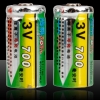 2pcs CR123A 3V 700mAh Li-on baterias recarregáveis