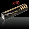 10pcs UltraFire 18650 4000mAh 3.6-4.2V Batería de litio recargable Negro