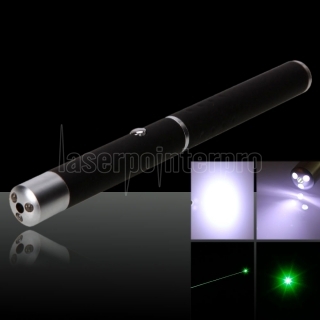 100mw Mid-open Green light Single-Point Laser Pointer with 3LED Light