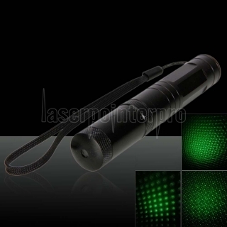 RL851 100mW 532nm Schwanz-Taste Kaleidoscopic Green Laser Pointer Pen Schwarz