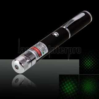 50mW 532nm Short Pen Shape Side-Button Kaleidoscopic Green Laser Pointer Pen Black