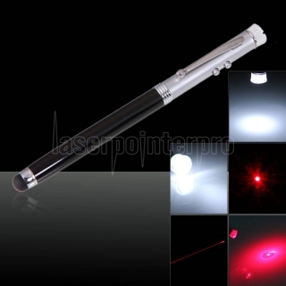 4 in 1 LED 5mW Red Laser Pointer Pen (SOS)Half Black