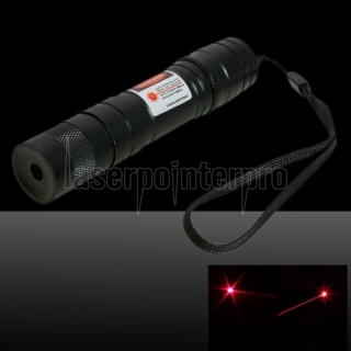 Puntero láser profesional de luz roja de 100MW con caja (batería de litio CR123A) Negro