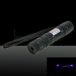 Ponteiro laser de luz roxa profissional 100MW com caixa (bateria de lítio CR123A) preto