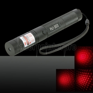 Puntero láser profesional de 300MW rojo con caja (batería de litio 18650/16340) Negro
