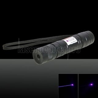 30mW Professional Purple Light Laser Pointer with Box (CR123A Lithium Battery) Black