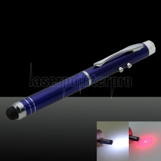 4-in-1 Multi-functional Red Light Laser Pointer (Touch Pen + Ball Point Pen + LED + Laser Pointer) Blue