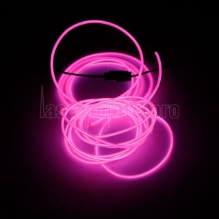 Lampe LED flexible 3m Rope 2-3mm fil d'acier bande LED avec contrôleur rose