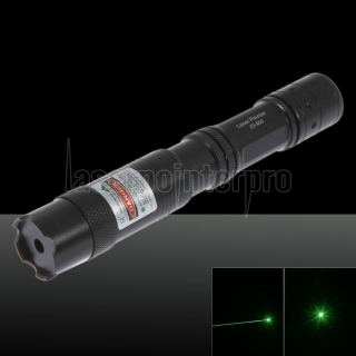 5mW punto singolo modello verde della luce laser Pointer Pen con 16340 Battery nero