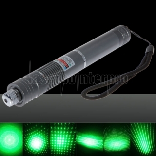 5mW Foco estrelado Pattern Laser verde ponteiro caneta com 18.650 bateria recarregável Verde
