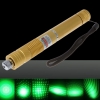 5mW Focus Starry Pattern Green Light Laser Pointer Pen with 18650 Rechargeable Battery Yellow