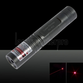 50mW de Ponto Único Pattern Red Light Laser Pointer Pen com 16340 Bateria Prata Cinza