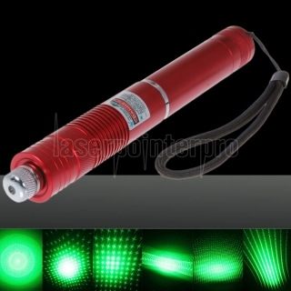 50mW Focus Starry Pattern Green Light Laser Pointer Pen with 18650 Rechargeable Battery Red